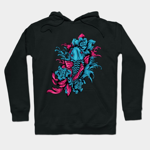 Betta Fish Flower Illustration Hoodie by Marciano Graphic